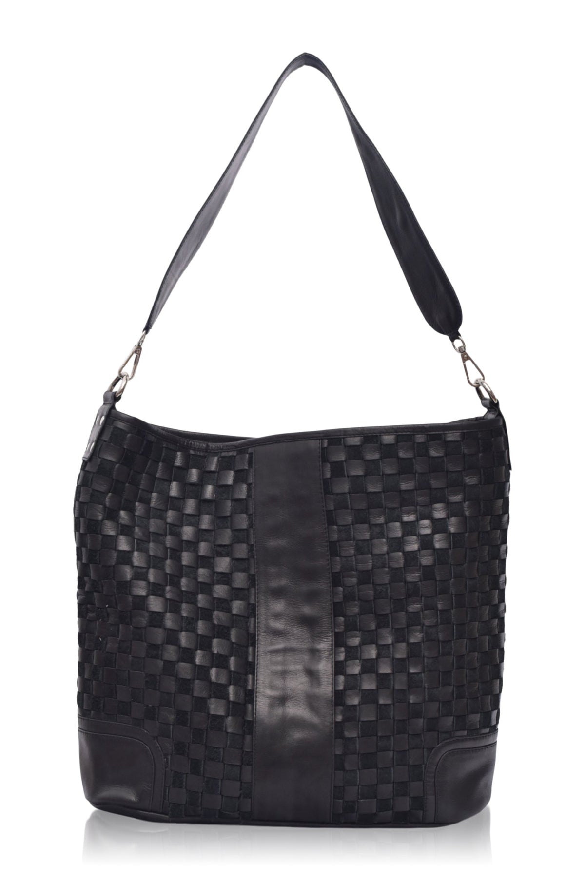 Soho Lane Woven Leather Shoulder Bag - Leather bag at Dealshubindia