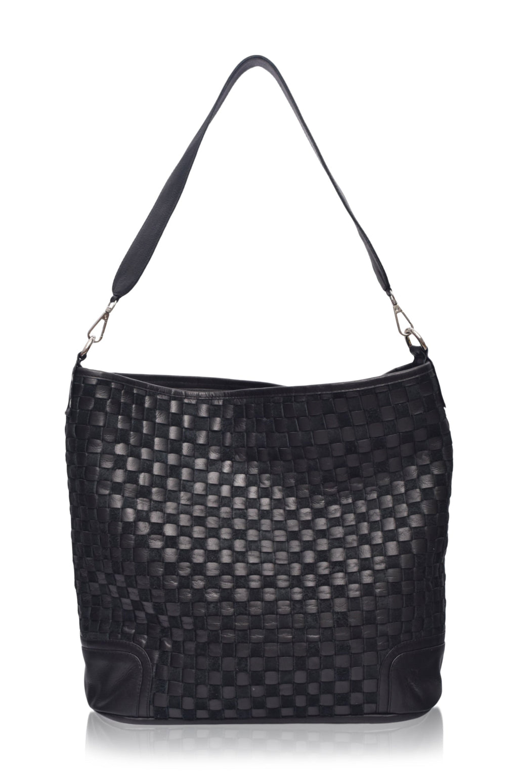 Soho Lane Woven Leather Shoulder Bag - Leather bag at Dealshubindia