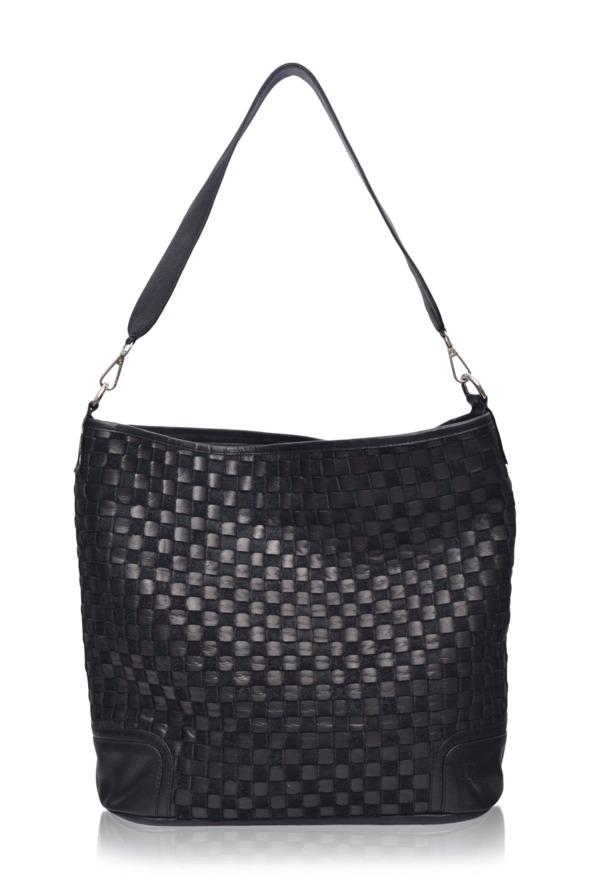 Soho Lane Woven Leather Shoulder Bag - Leather bag at Dealshubindia