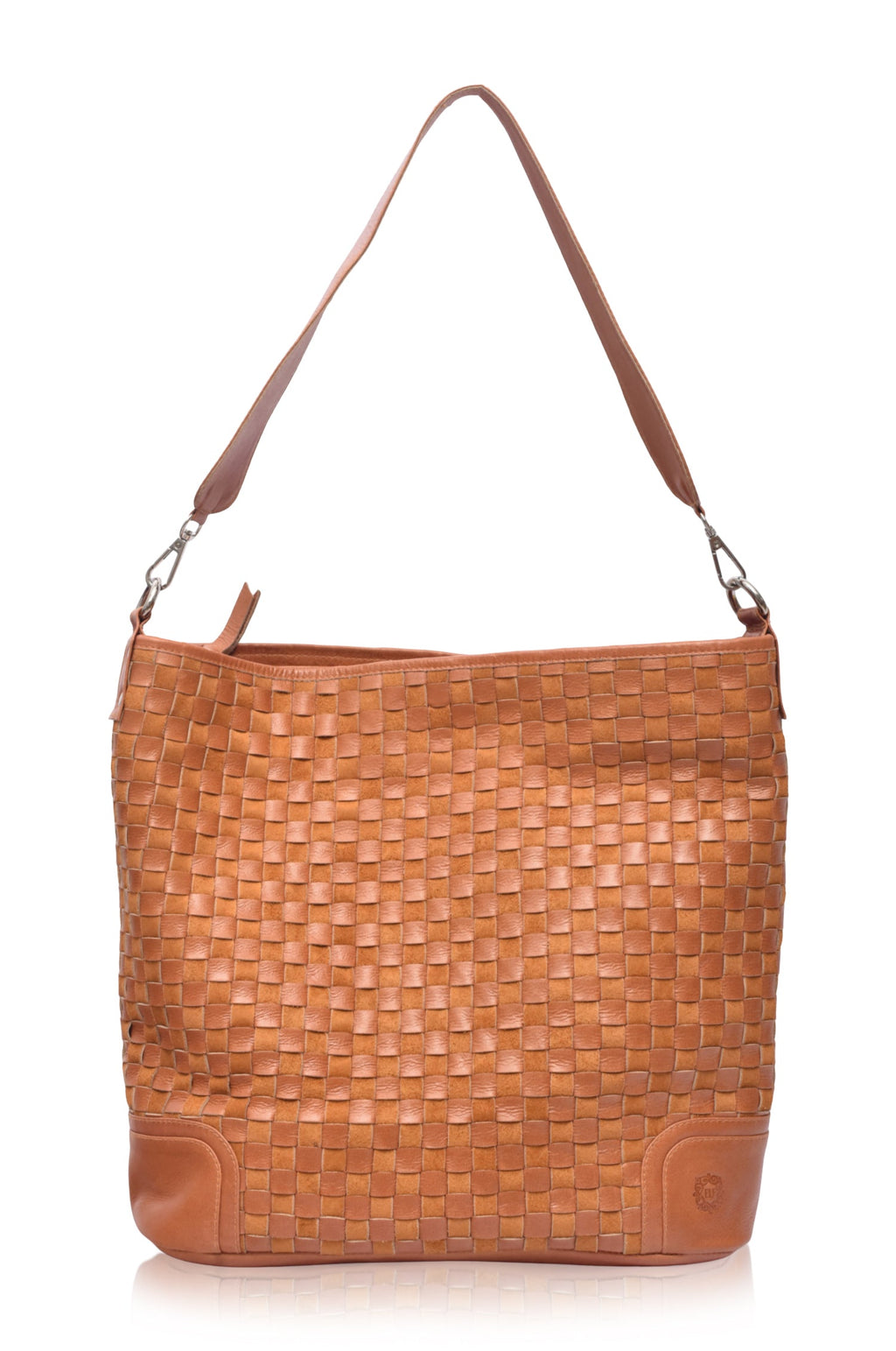 Soho Lane Woven Leather Shoulder Bag - Leather bag at Dealshubindia