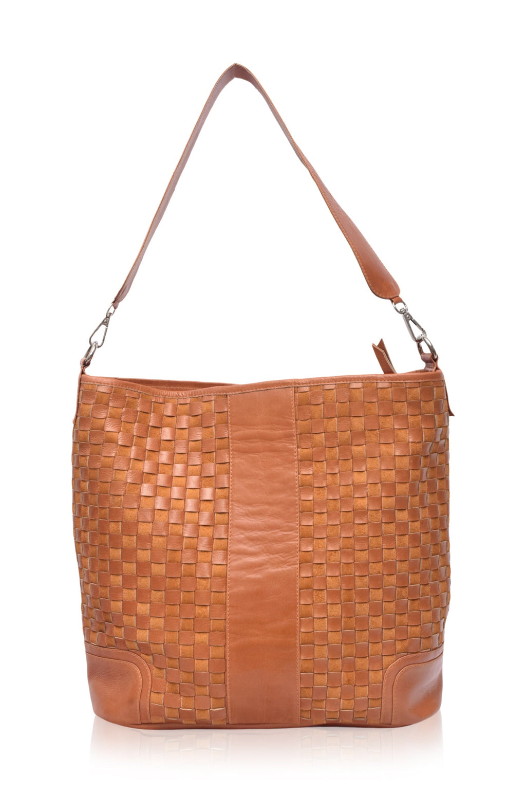 Soho Lane Woven Leather Shoulder Bag - Leather bag at Dealshubindia