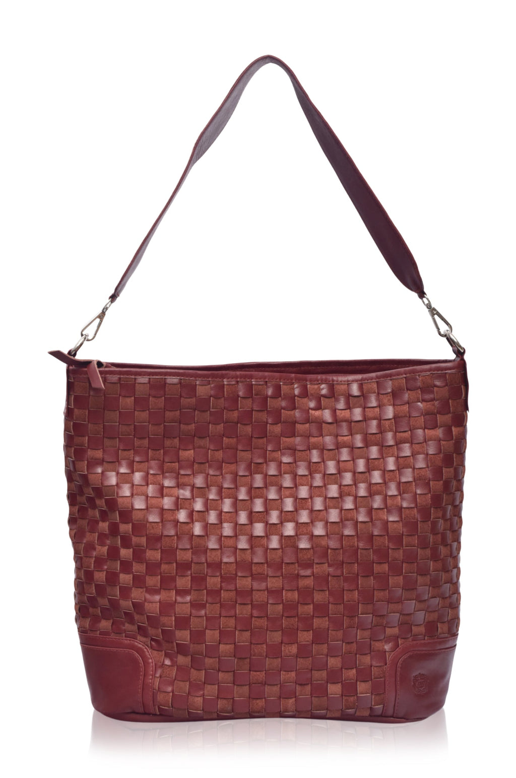 Soho Lane Woven Leather Shoulder Bag - Leather bag at Dealshubindia