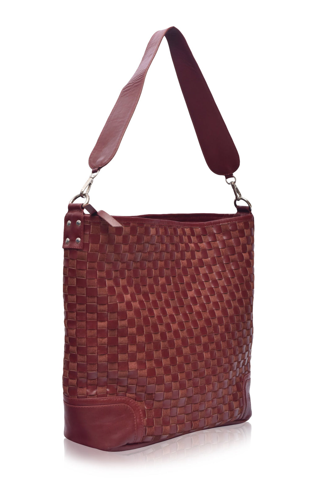 Soho Lane Woven Leather Shoulder Bag - Leather bag at Dealshubindia