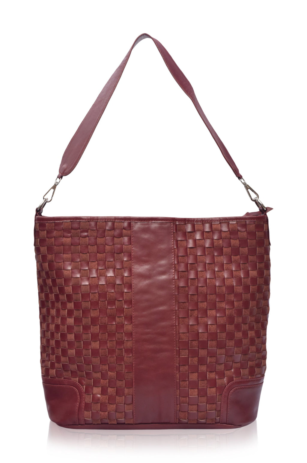 Soho Lane Woven Leather Shoulder Bag - Leather bag at Dealshubindia