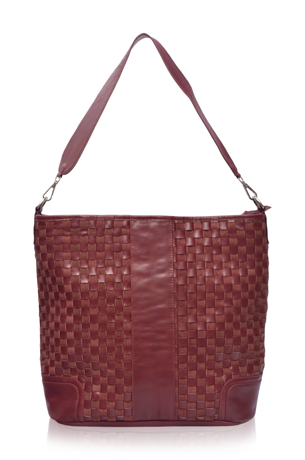 Soho Lane Woven Leather Shoulder Bag - Leather bag at Dealshubindia
