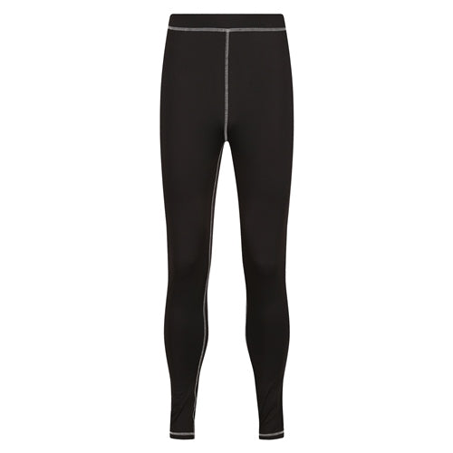 Thermal base layer pants, black with gray center seam and piping