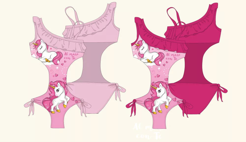 Unicorn trikini for girls - pink - 110