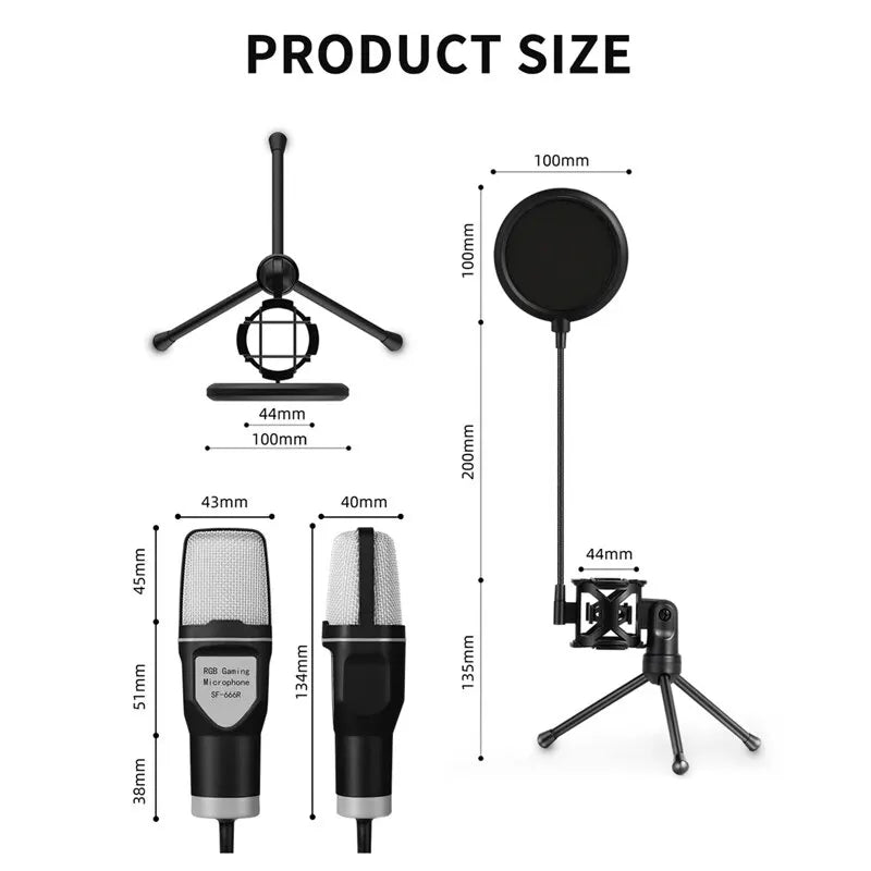 Usb Rgb Microphone Gaming Mic For Podcast & Streaming - Audiophile & Speakers > Audio Accessories at Dealshubindia