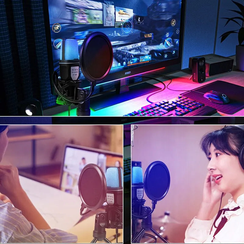 Usb Rgb Microphone Gaming Mic For Podcast & Streaming - Audiophile & Speakers > Audio Accessories at Dealshubindia