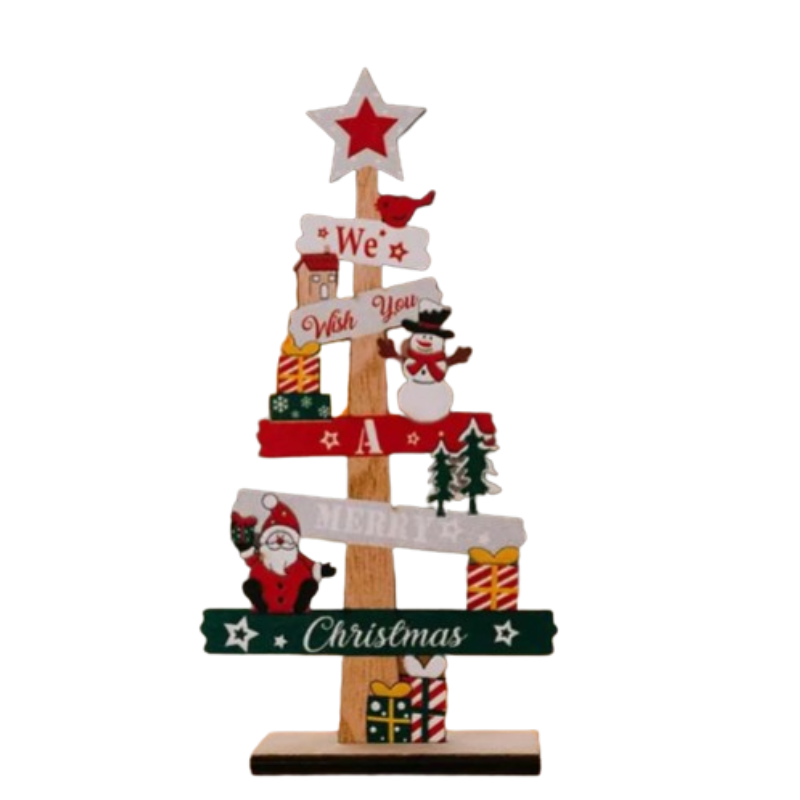 Desktop Christmas Tree Santa Claus Diy Decoration Wooden Christmas - Occasions > Christmas > Christmas Decorations at Dealshubindia