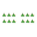 12Pcs Green Chirstmas Tree Napkin Rings,Golden Rings Designed with Red and for Christmas Dinning Table-0