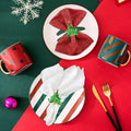 12Pcs Green Chirstmas Tree Napkin Rings,Golden Rings Designed with Red and for Christmas Dinning Table - Christmas at Dealshubindia
