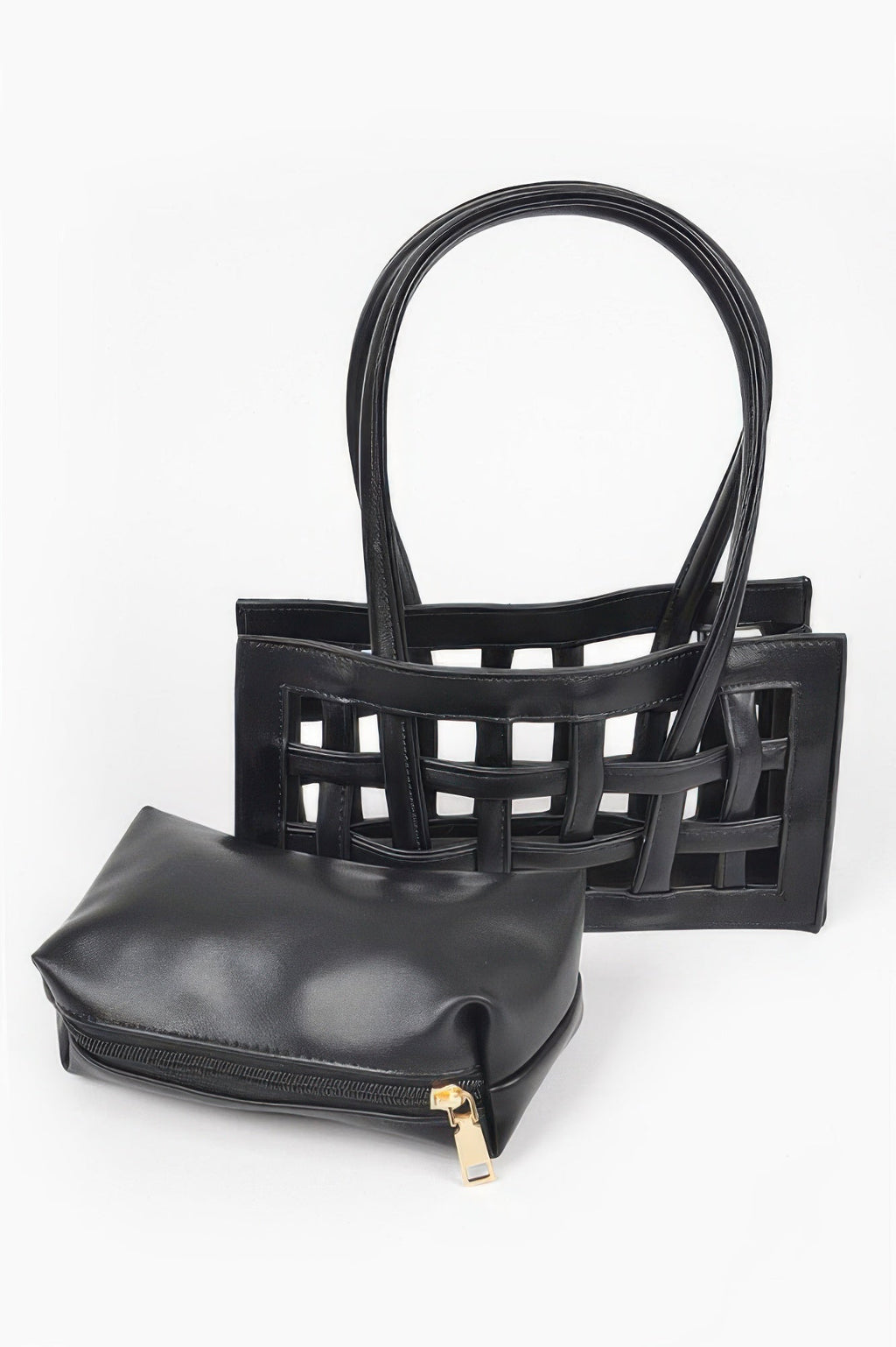 Woven Faux Leather Bag - n/a at Dealshubindia