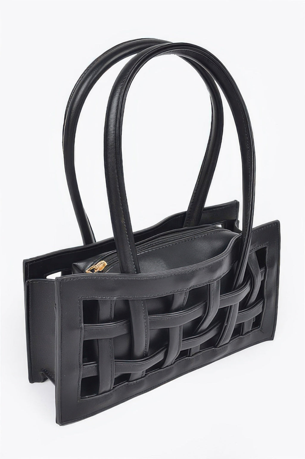 Woven Faux Leather Bag - n/a at Dealshubindia