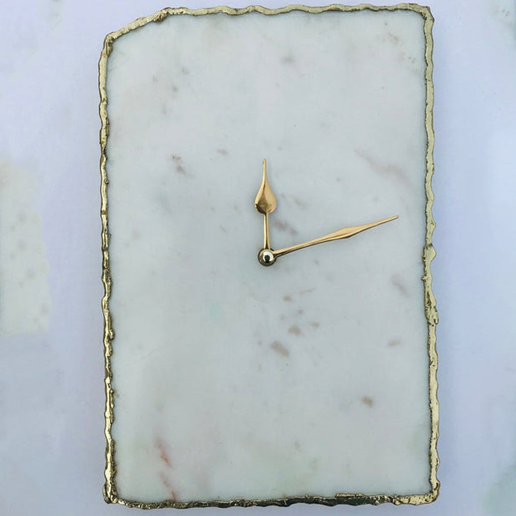 White Marble Large Wall Clock
