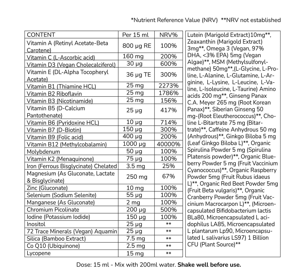 Ultra+ Multivitamin - Advanced Liquid Formula