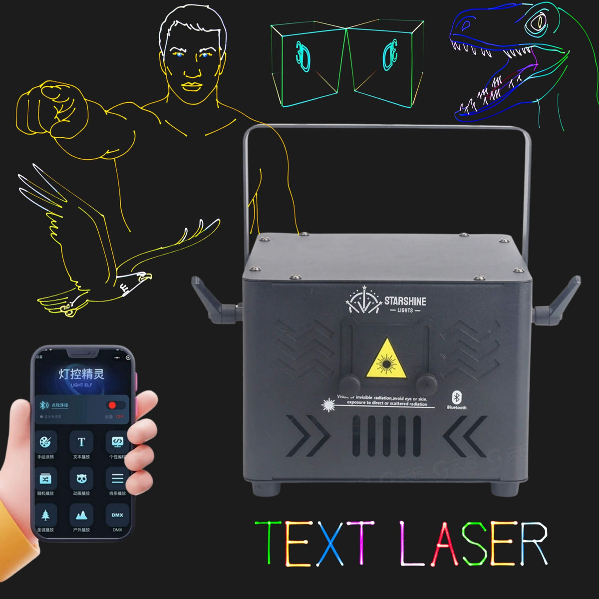 A13 3W 5W RGB Bluetooth Laser ELF APP-Controlled DJ Laser Lights - Laser Light at Dealshubindia
