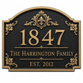 Personalized Address Plaque – Antique Brass Fleur-de-Lis Arch