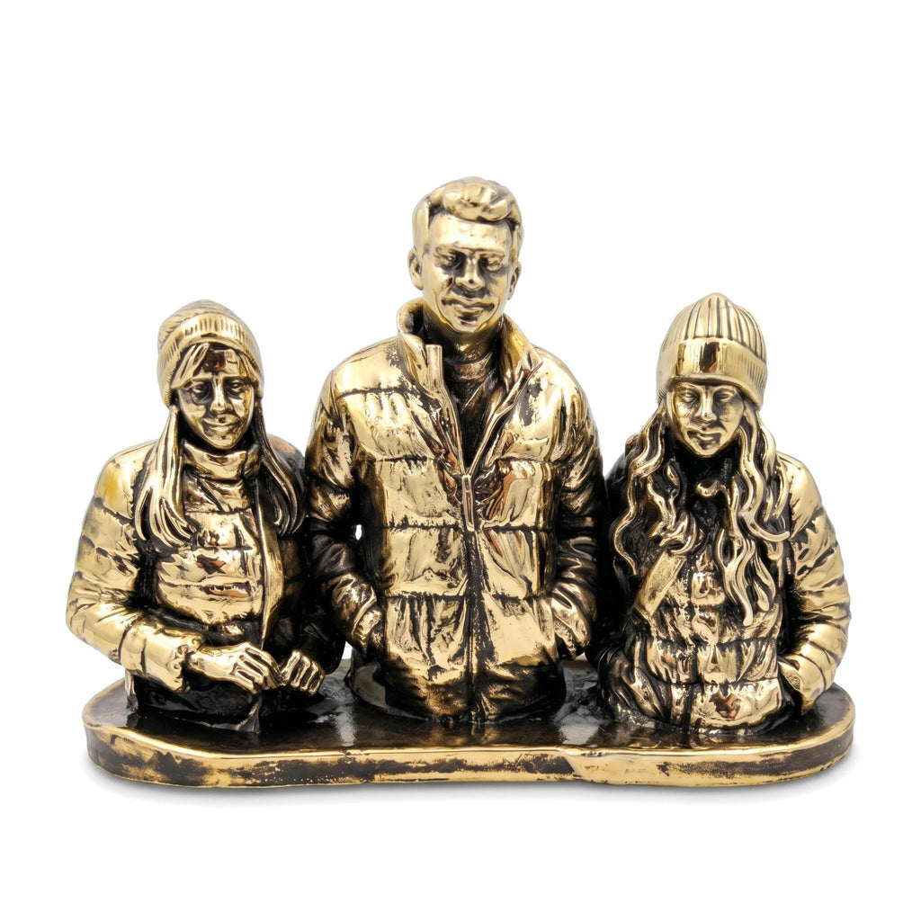 Brass Custom Figurine from Photo | Custom Pet, Birthday, Wedding, Graduation Figurine | Personalized Family Sculpture Brass Copper