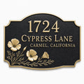 Poppy Address Plaque in Antique Brass