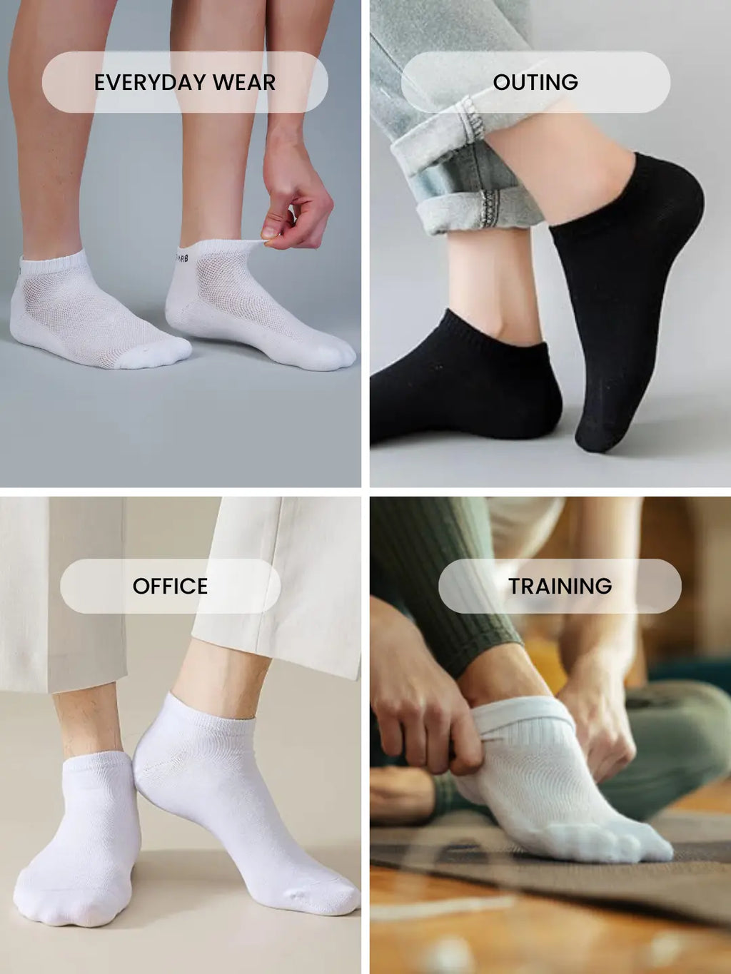 Low Ankle Socks for Men and Women Pack of 6 Pairs-7