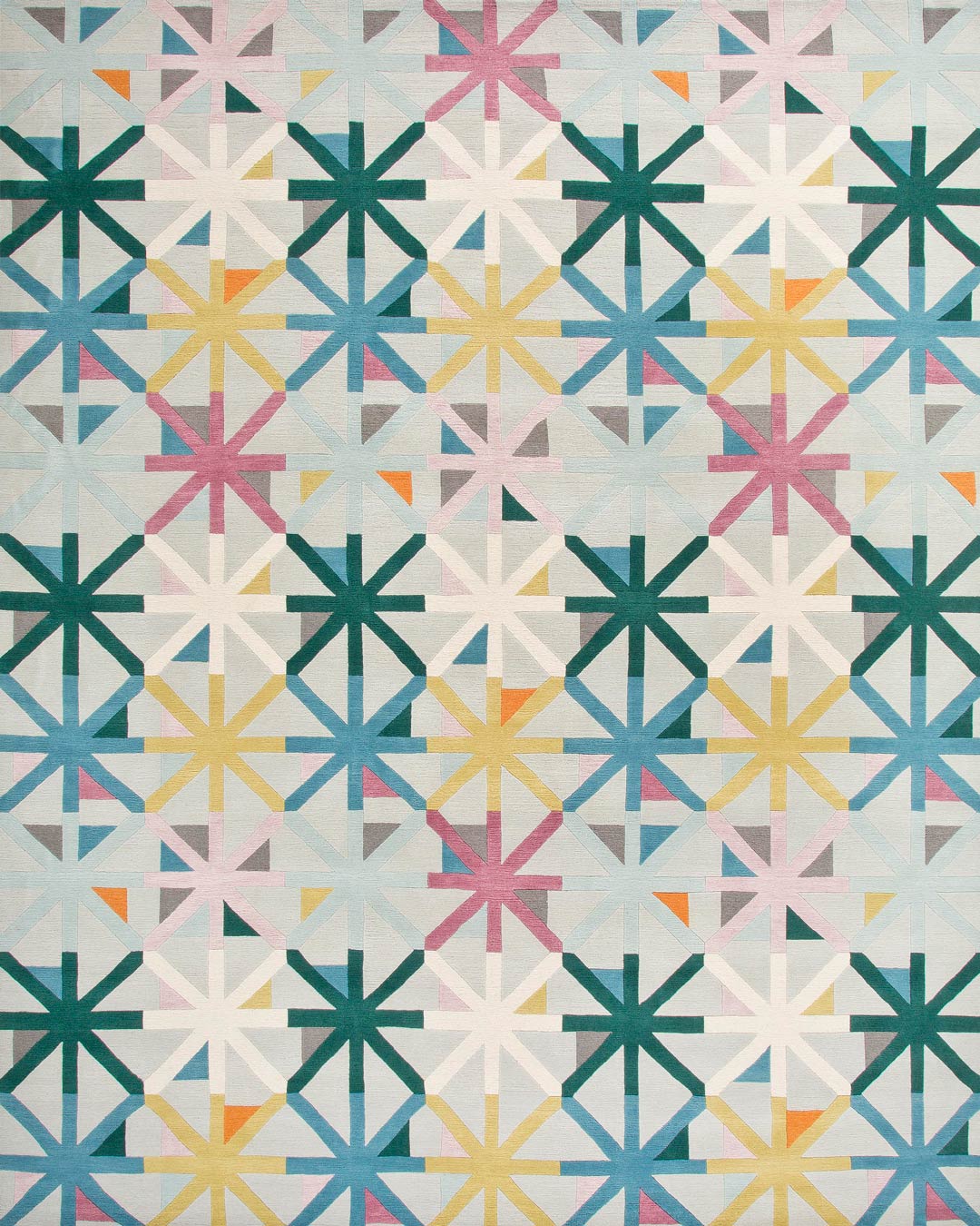 Hand Tufted Rug | Ivory, Teal & Pink | Wool | Apexvibe by Rugfine