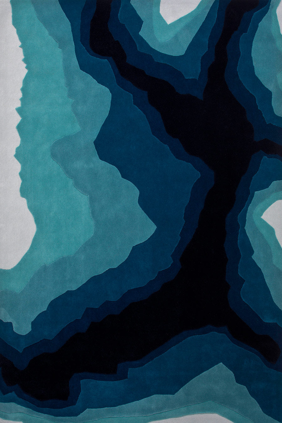 Hand Tufted Rug | Teal, Navy & White | Wool | Aquaglide by Rugfine