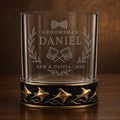 Personalized Manta Ray Whiskey Glass – Antique Brass, 10 oz-0