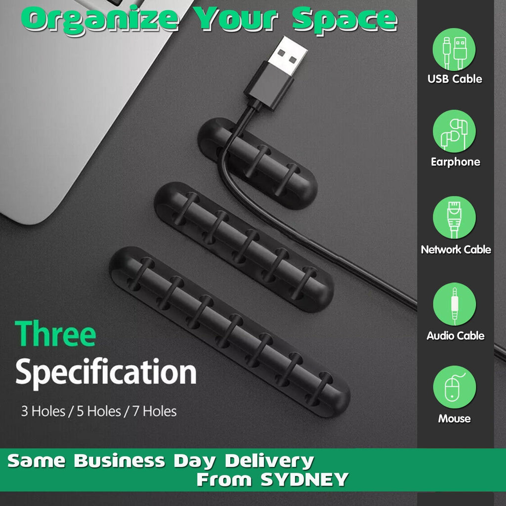 Value Pack Usb Charge Cable Holder Desk Cable Clips Organizer Cord Management