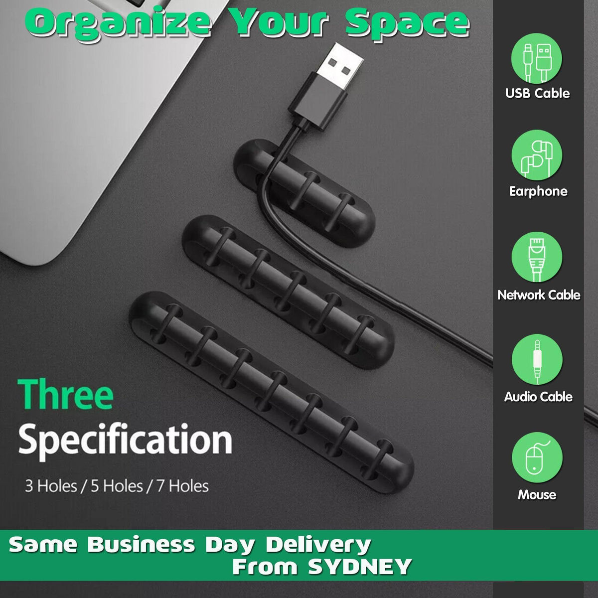 Value Pack Usb Charge Cable Holder Desk Cable Clips Organizer Cord Management