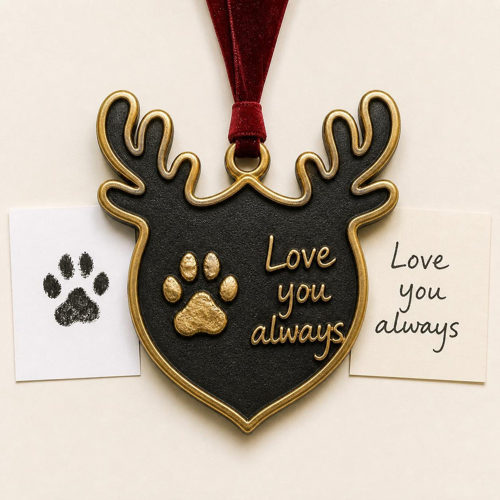 Pet Paw Print Ornament, Antlers