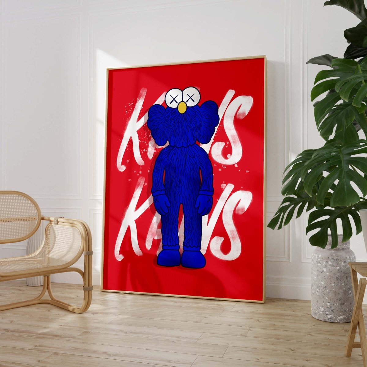 Blaue Street Art Figur Poster · Urban Pop Art Charakter Illustration · Moderne Graffiti Kunst · Print ohne Rahmen