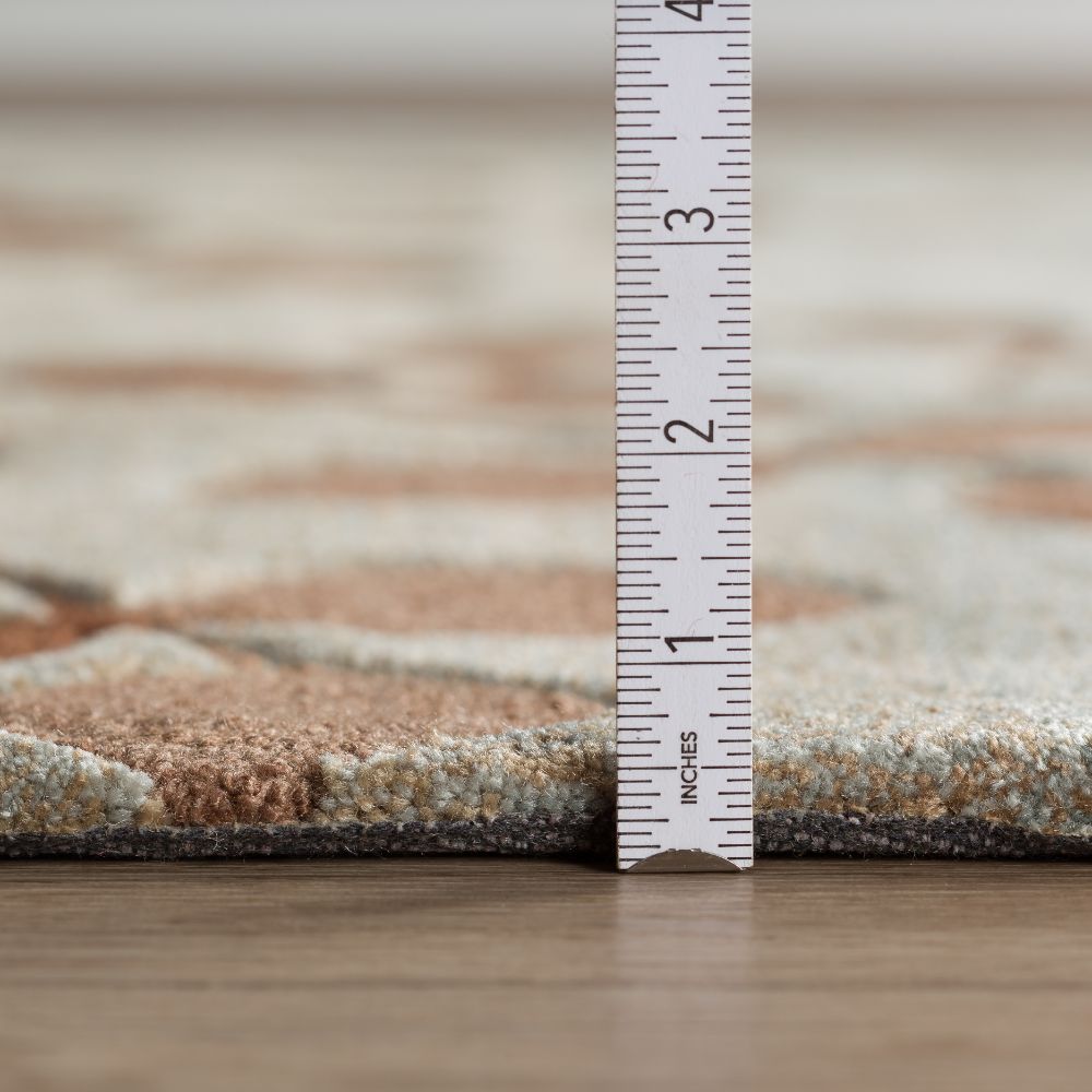 Teal, Brown & Cream Botanical Rug | Wool | Flormi by Rugfine