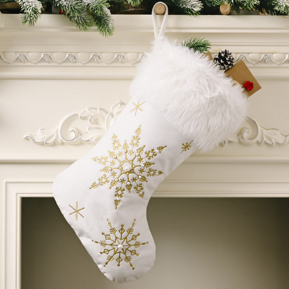 Snowflake Christmas Stocking - n/a at Dealshubindia