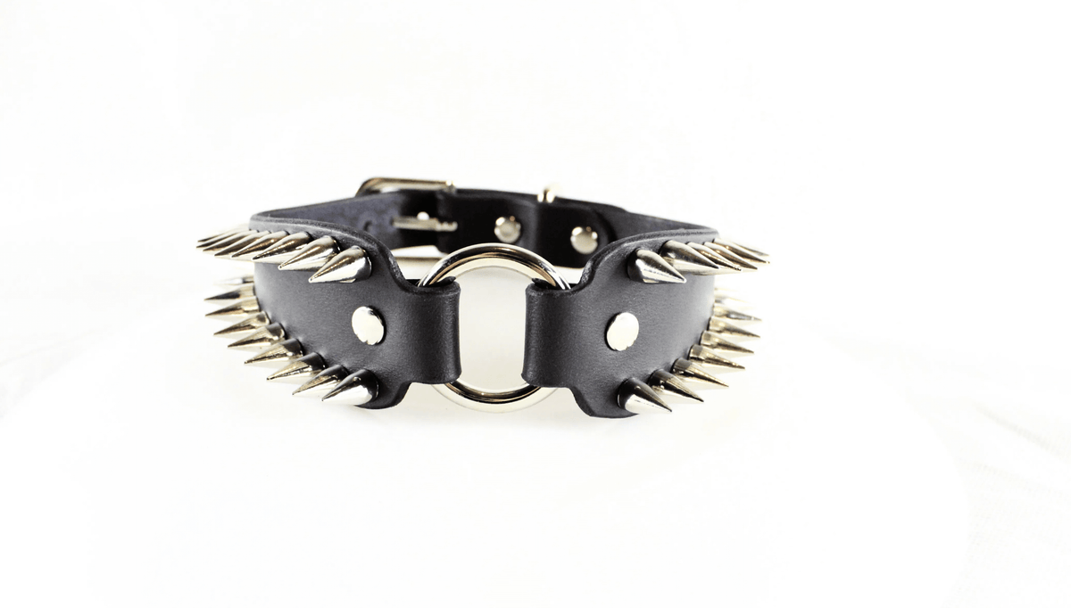Spiked Submissive Collar – Gothic BDSM Choker With Metal Spikes