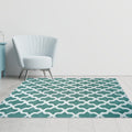 Hand Tufted Rug | Teal & White | Wool | Chikoon by Rugfine