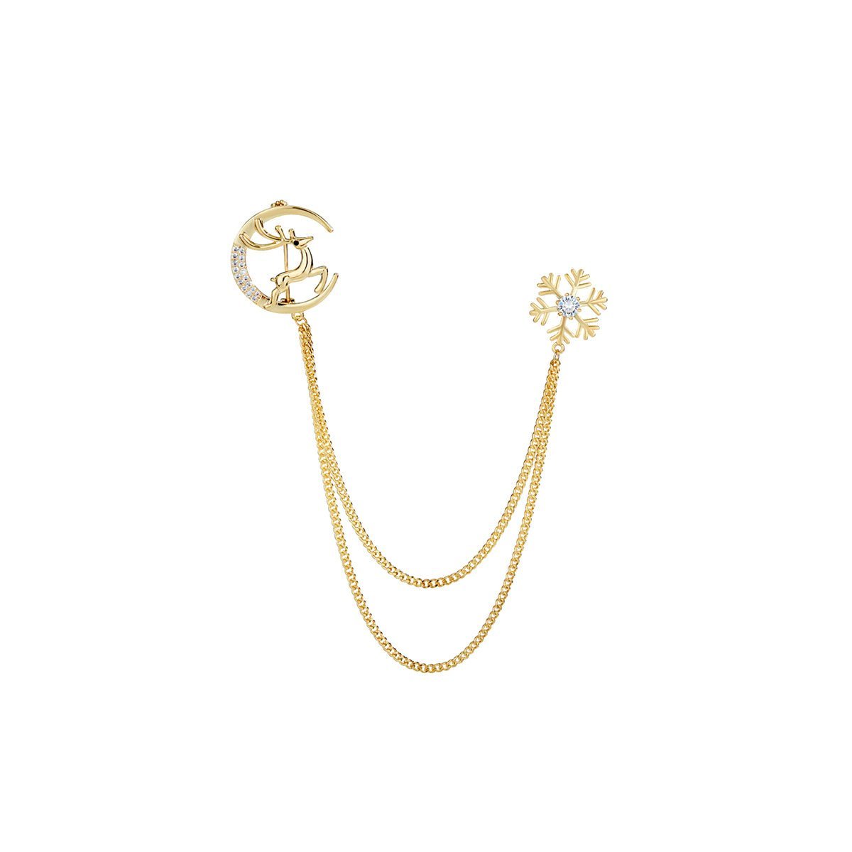 Christmas Elk Gold Brooch - Brooches at Dealshubindia