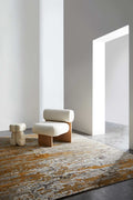 Hand Knotted Wool Rug | Amber Orange, Silver Grey & Ivory | Wool | Chromaze by Rugfine