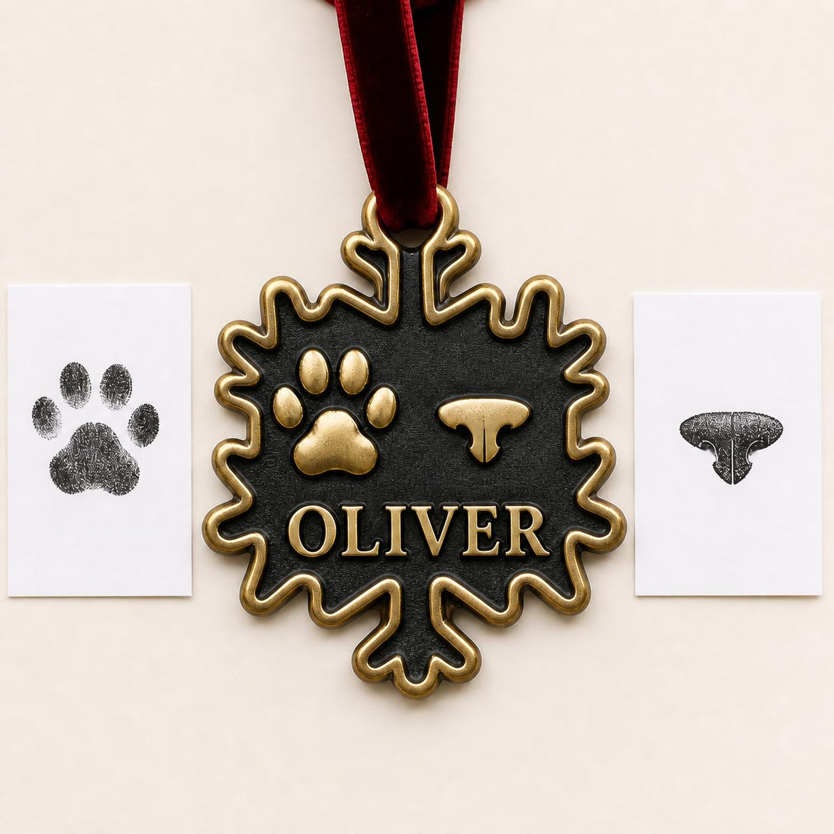 Pet Print Ornament, Snowflake