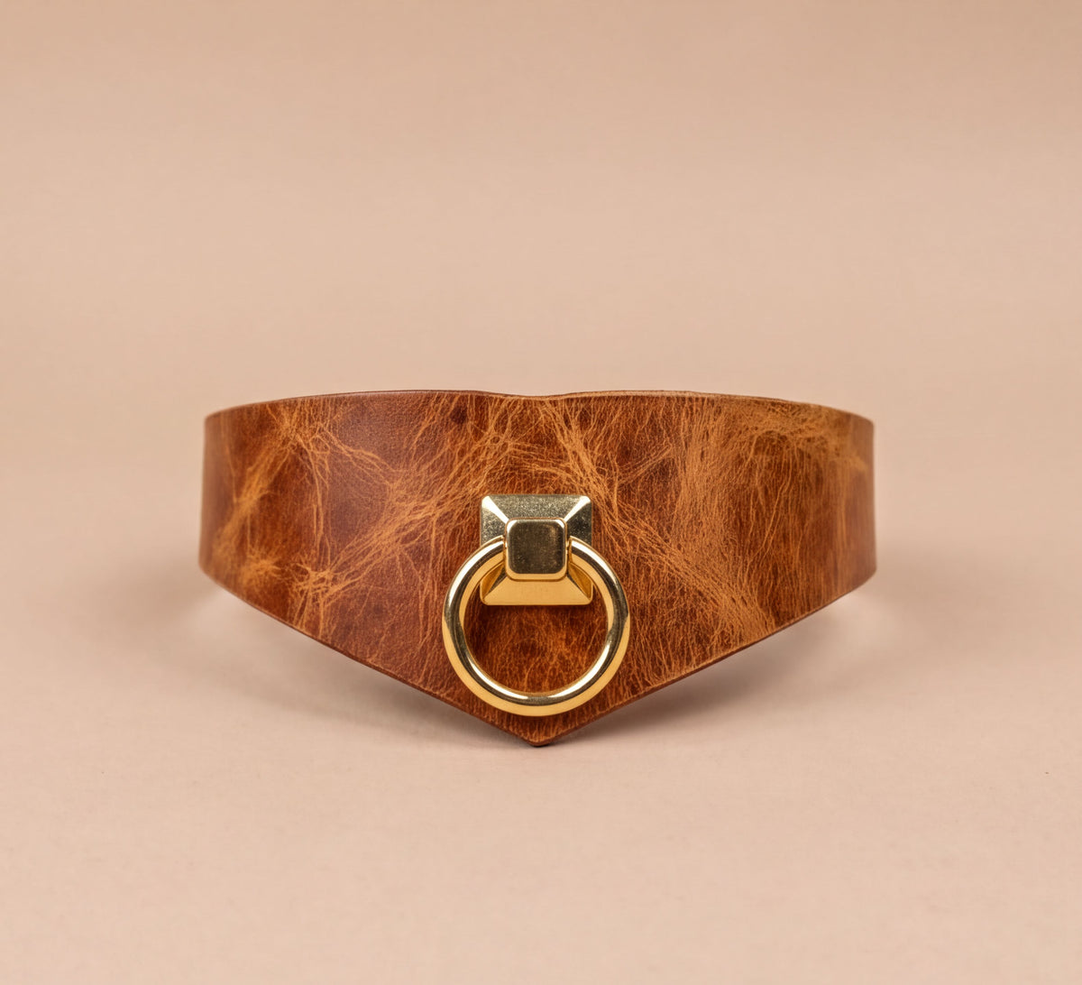 Handcrafted Leather BDSM Collar Elegant Choker For Submissive Play