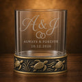 Personalized Sea Turtle Whiskey Glass – Antique Brass, 10 oz-0