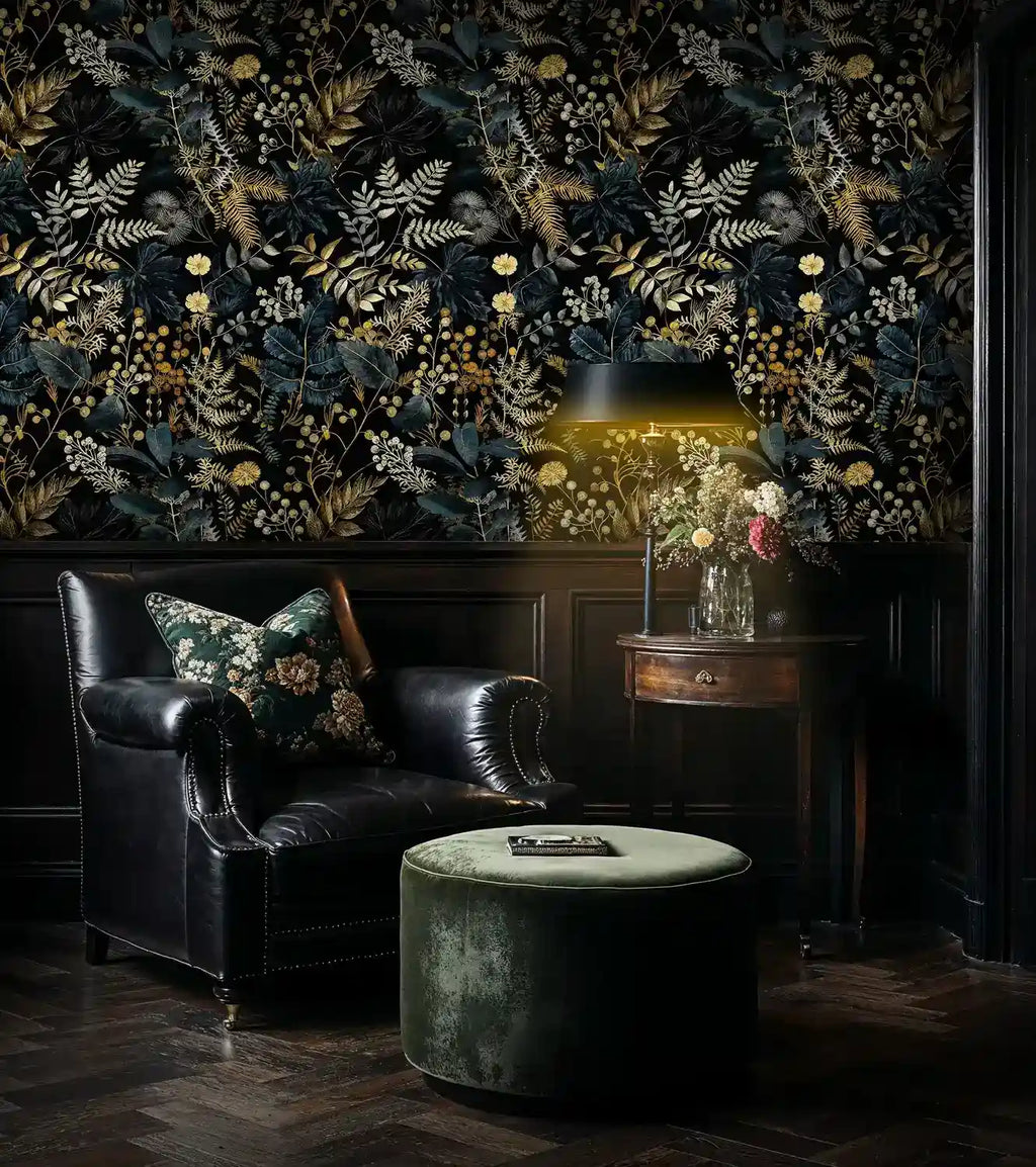 Dark Botanical Wallpaper-2