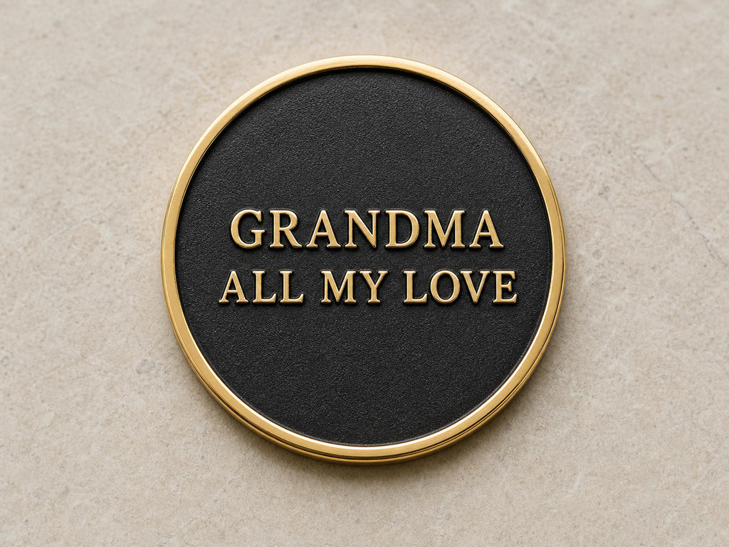 Custom Grandma Thumbprint Memorial Plaque, Antique Brass Keepsake, Personalised Handwriting Remembrance Gift