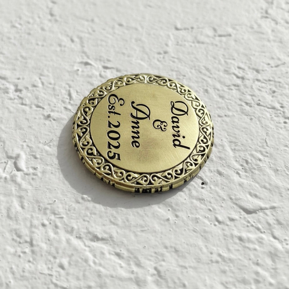 Custom Engraved Brass Coasters – Set of 4