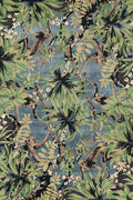 Steel Blue, Olive & Brown Hand Tufted Rug | Glowry by Rugfine