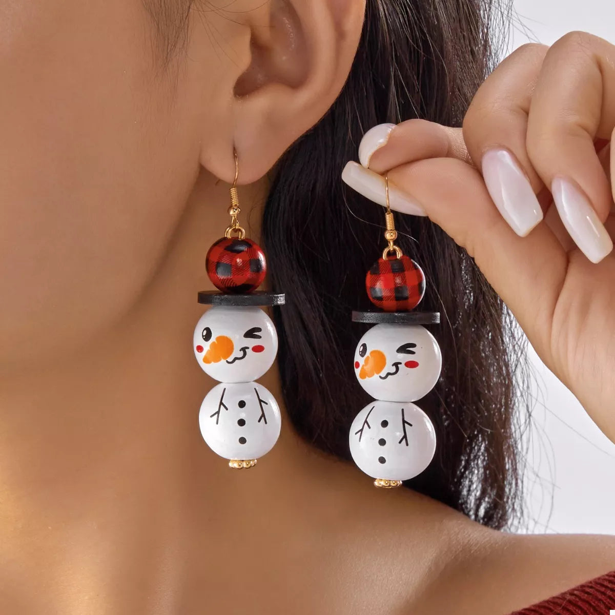 Christmas Snowman Dangle Earrings - n/a at Dealshubindia