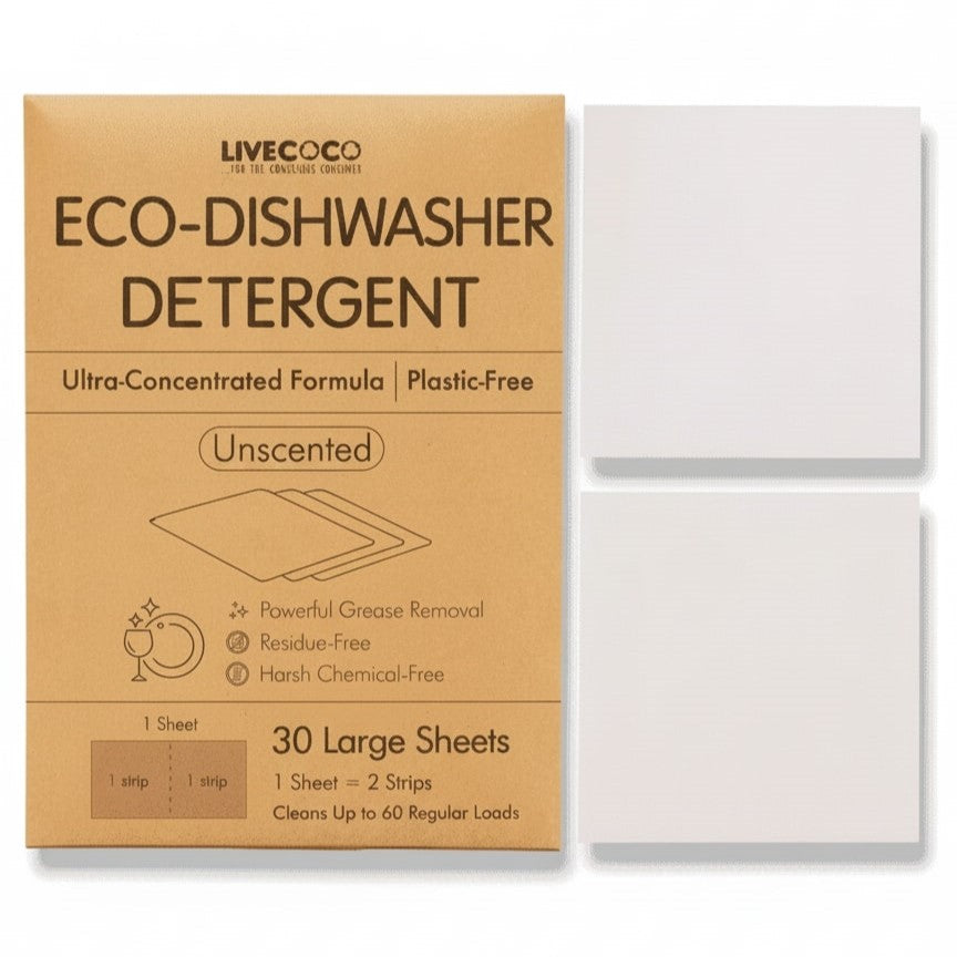 Eco-Dishwasher Detergent Sheets (60 Loads, Unscented)