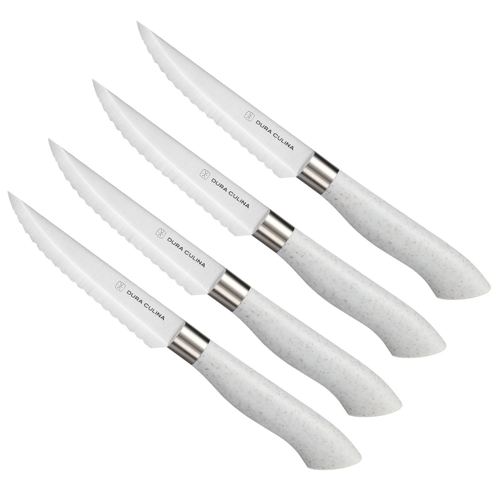 EcoCut 4 Piece Steak Knife Set, Grey - Kitchen Knives at Dealshubindia