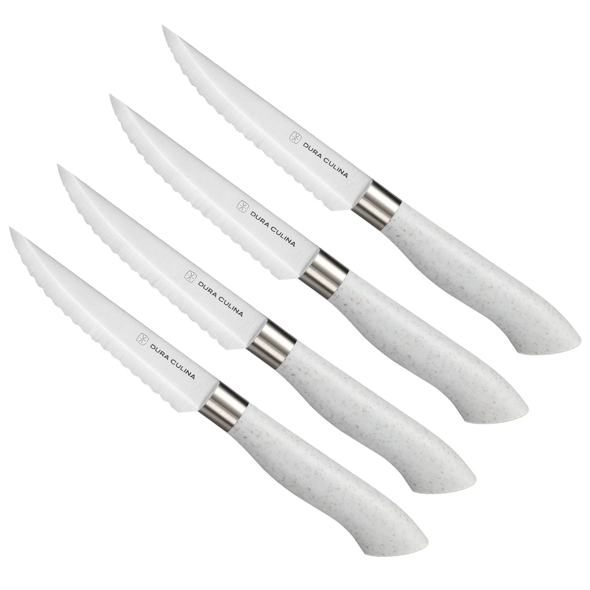 EcoCut 4 Piece Steak Knife Set, Grey - Kitchen Knives at Dealshubindia