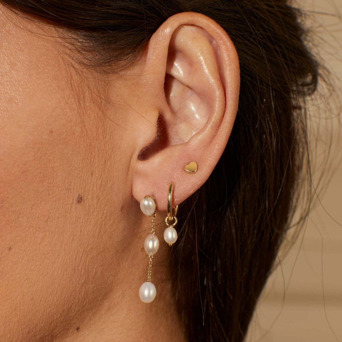 Elements Gold Small Heart Earrings-4